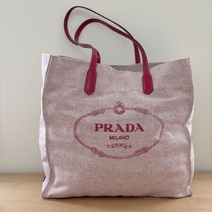 Prada BR4625 Tote Bag in Natural and Rose. Purchased in Rome.